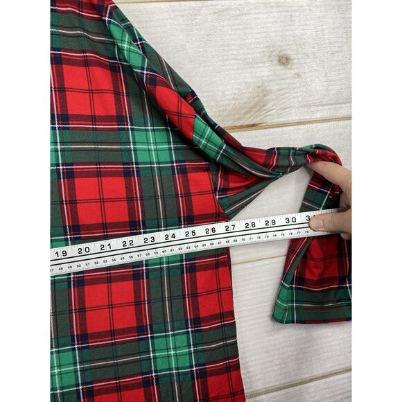 Joyspun Two Piece Pajama Set Womens 3X 22W 24W Red Green Plaid Holiday Cheers - Picture 13 of 14